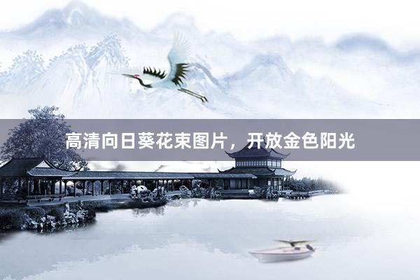 高清向日葵花束图片，开放金色阳光
